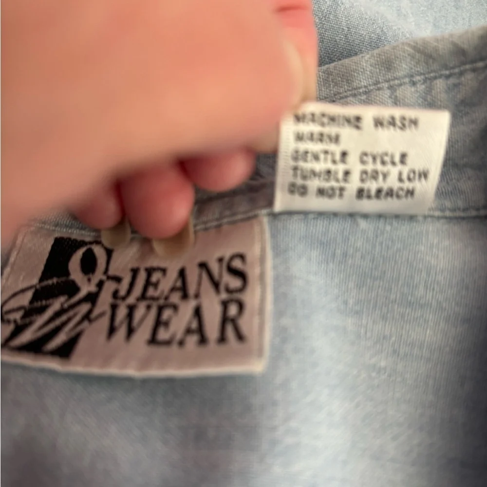 Vintage Jeans Wear Chambray Denim Shirt/Light Wash/Long Sleeve | Size M - Picture 9 of 11